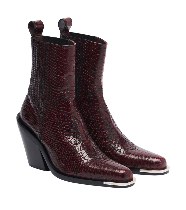 Photo: Rabanne Snake-effect leather cowboy boots