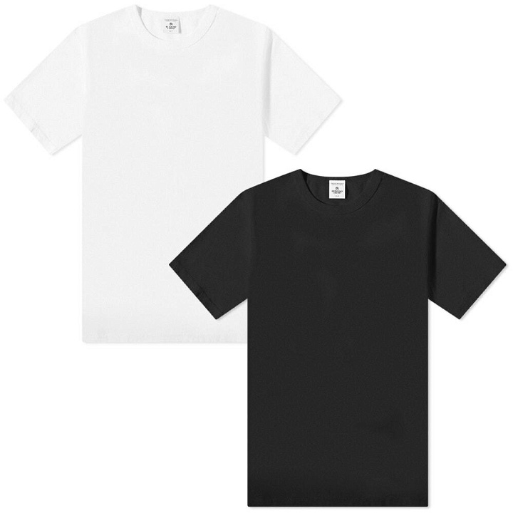 Photo: Reigning Champ Men's Jersey Knit T-Shirt - 2 Pack in White/Black