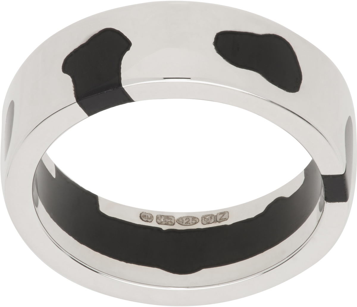 Ellie Mercer Silver & Black Classic Band Ring