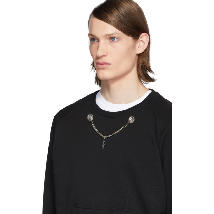 Neil Barrett Black Thunderbolt Chain Sweatshirt Neil Barrett