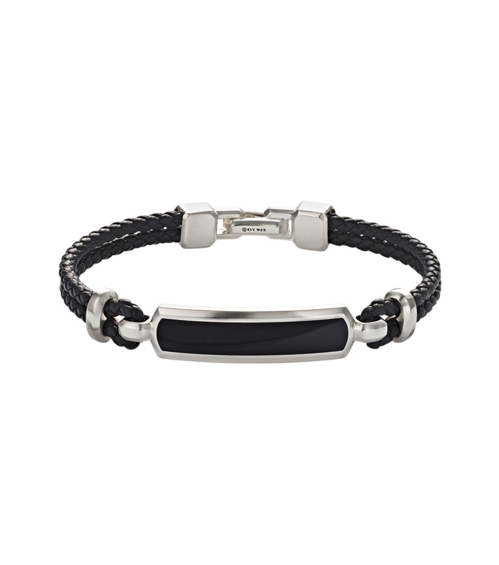Photo: David Yurman Streamline® sterling silver and leather bracelet with onyx