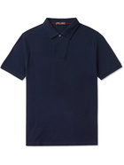 LORO PIANA - Cotton-Piqué Polo Shirt - Blue