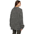 Raf Simons Black and White Wool Rib Knit Sweater