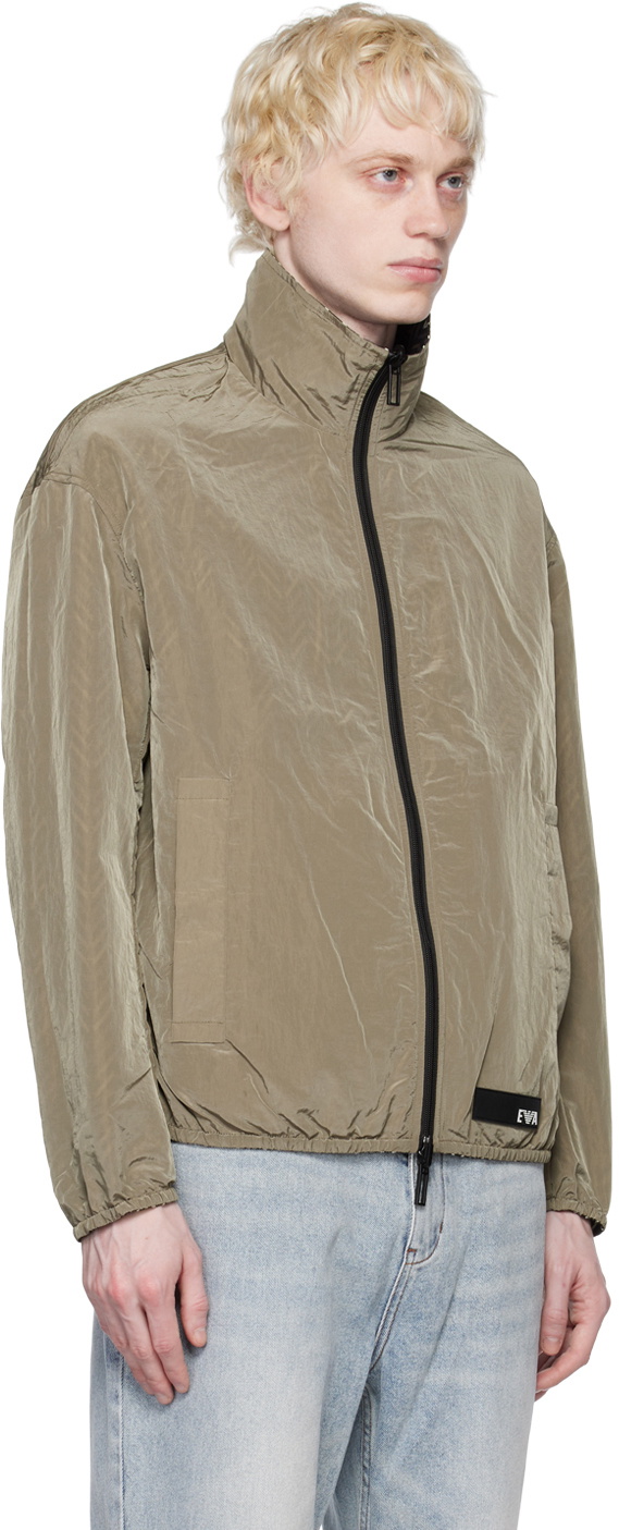 Emporio Armani Taupe & Multicolor Chevron Reversible Jacket