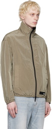 Emporio Armani Taupe & Multicolor Chevron Reversible Jacket