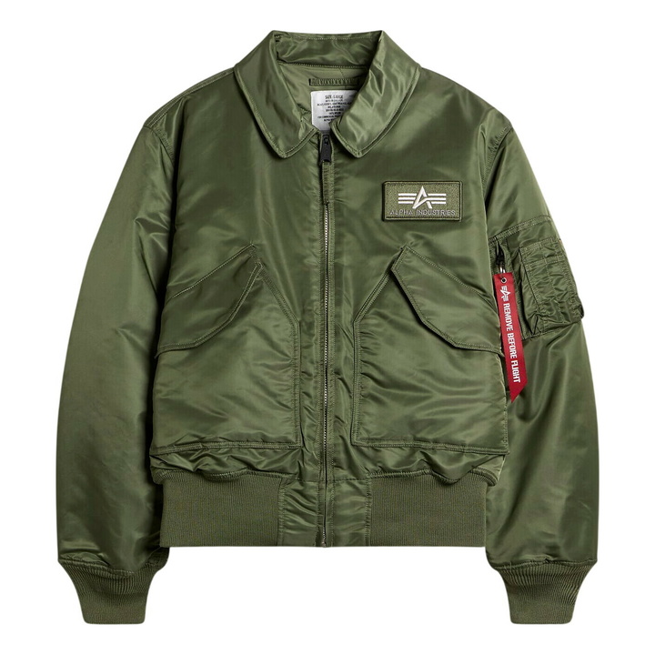 Photo: Alpha Industries Men's CWU-45 Heritage Bomber Jacket in Sage-Green