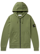 Stone Island - Logo-Appliquéd Cotton-Jersey Zip-Up Hoodie - Green