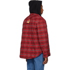 Off-White Red Check Flannel Over Shirt Jacket