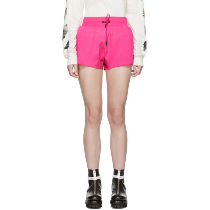 Pink off sale white shorts