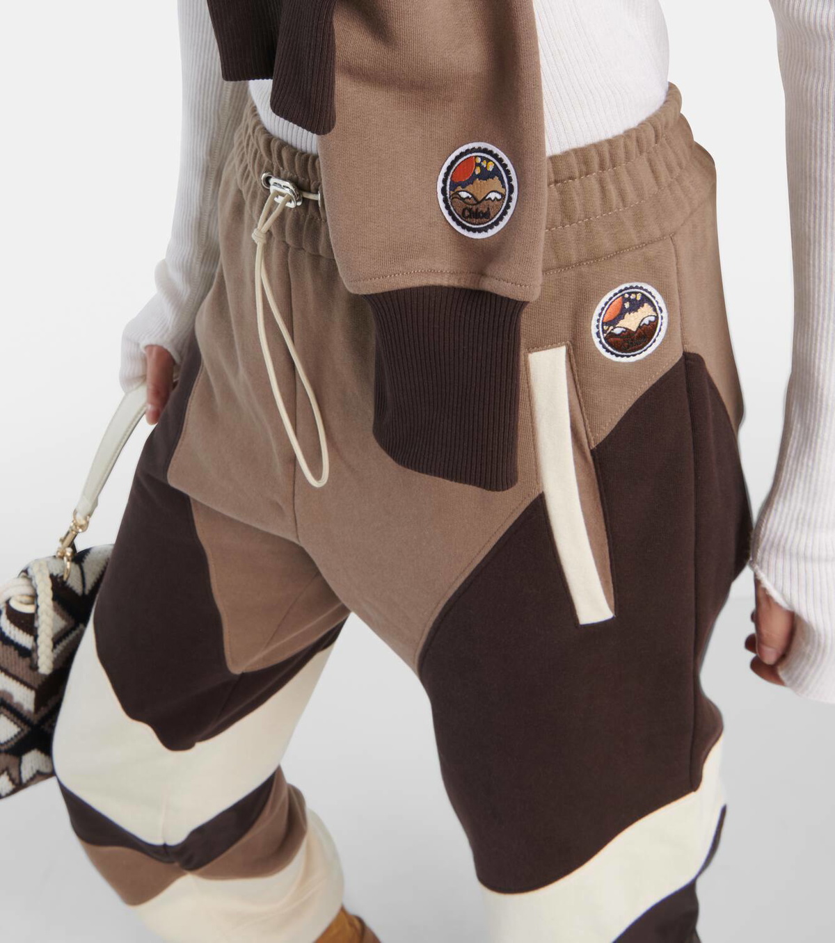 Chloé Colorblocked cotton sweatpants