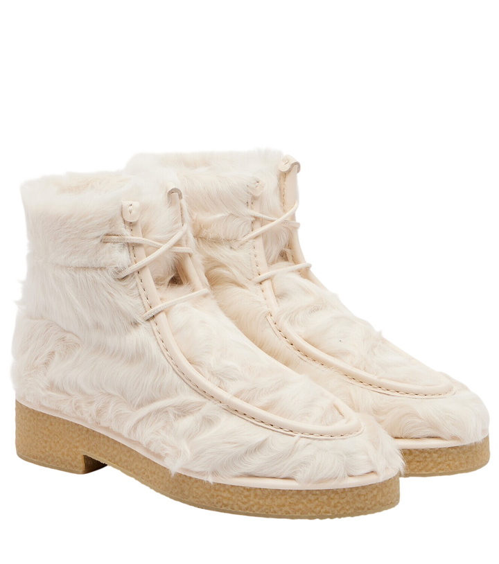 Photo: Aquazzura Frosty leather-trimmed shearling ankle boots