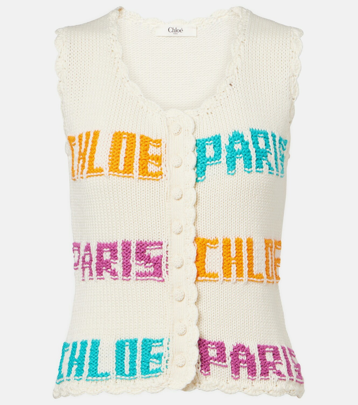 Chloé Crocheted cotton top