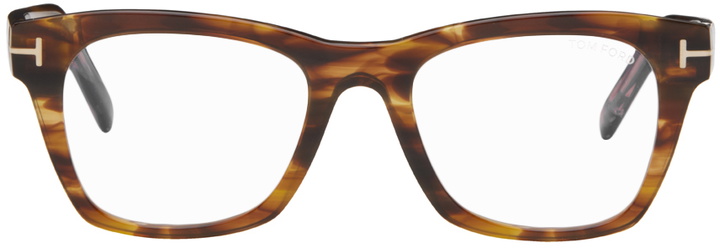 Photo: TOM FORD Tan Square Glasses