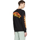 Vans Black and Red WTAPS Edition Flame Long Sleeve T-Shirt