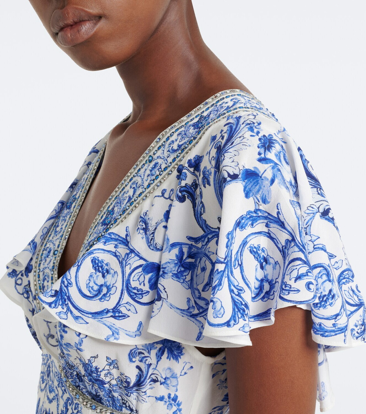 Camilla Embelished floral silk maxi dress