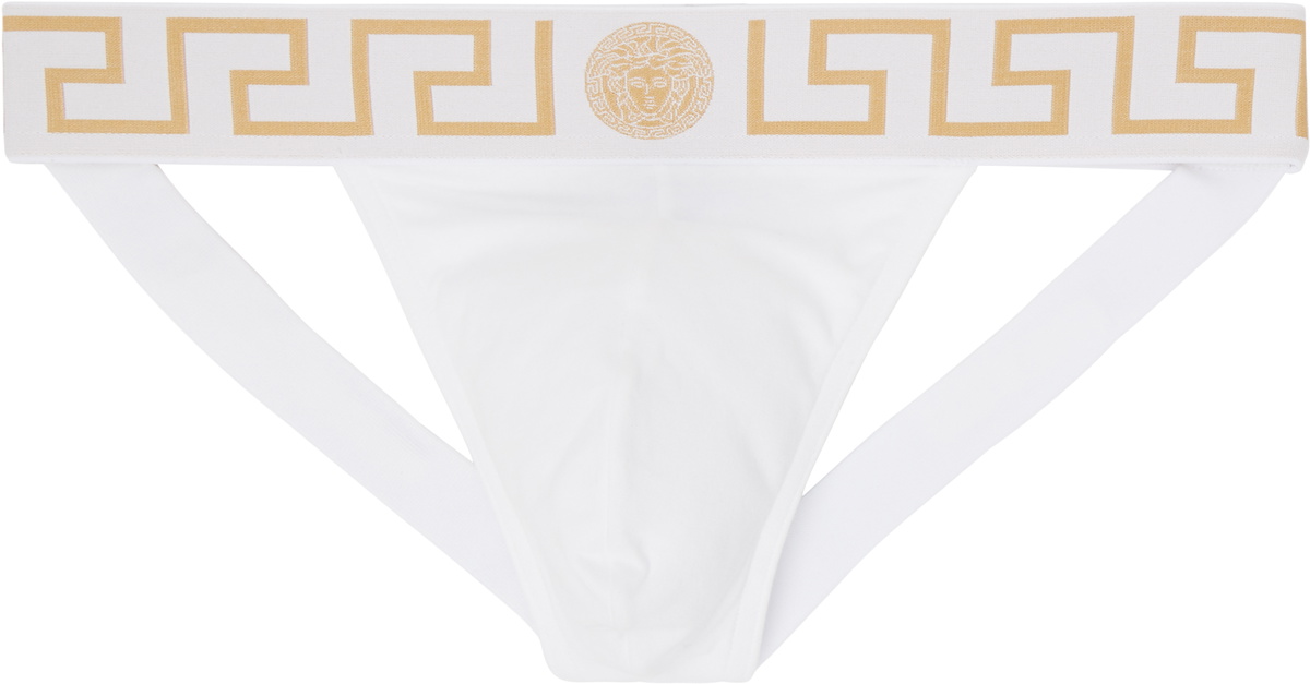 Versace White Cotton-Jersey Jockstrap