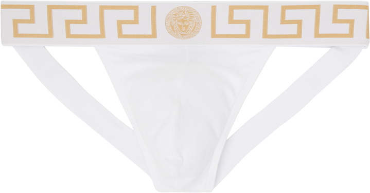 Photo: Versace White Cotton-Jersey Jockstrap