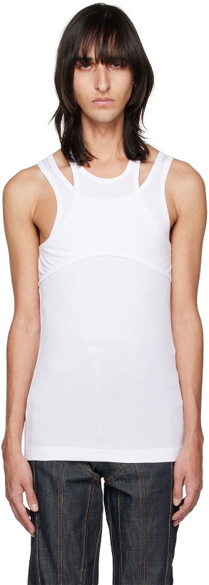 Photo: Parnell Mooney SSENSE Exclusive White Double Layer Tank Top