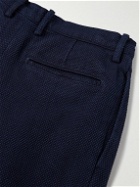 Blue Blue Japan - Tapered Pleated Indigo-Dyed Sashiko Cotton Trousers - Blue