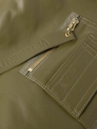 VETEMENTS - Oversized Leather Bomber Jacket - Green