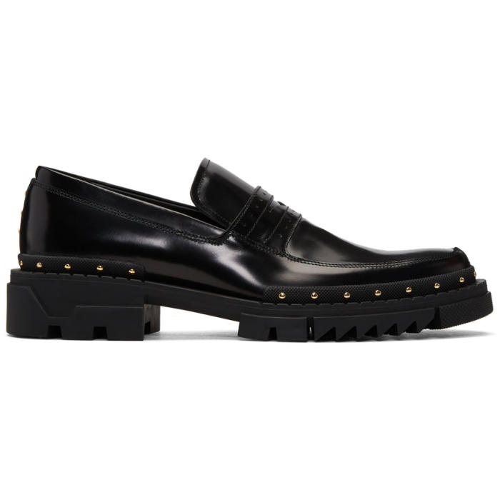 Photo: Versace Black Studded Loafers