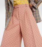 Gucci GG cotton canvas wide-leg cropped pants