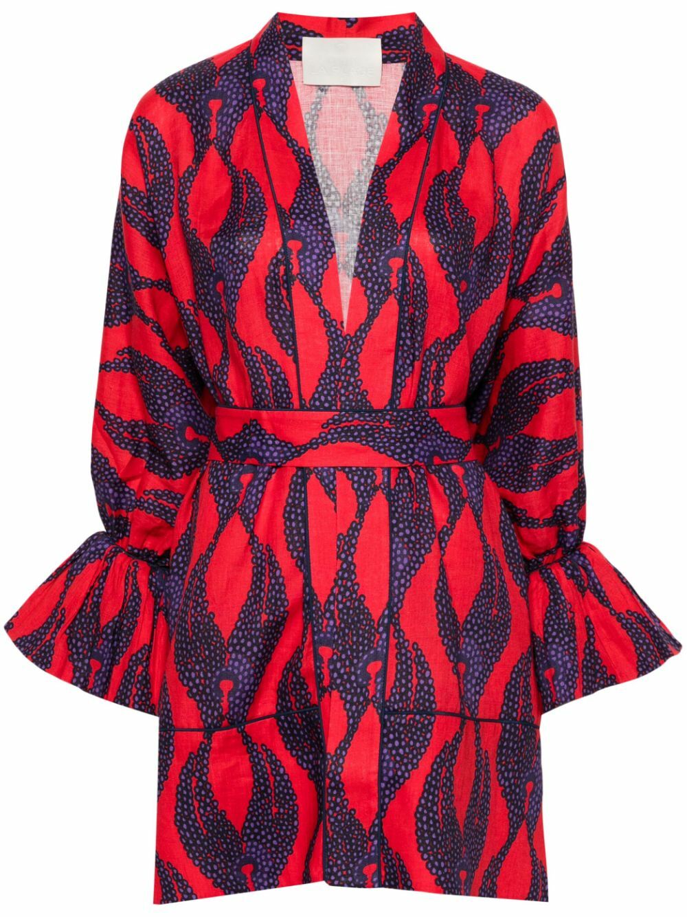 Maison La Plage Red Ravello Linen Mini Dress