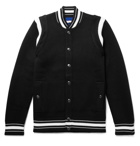 Givenchy - Slim-Fit Logo-Embroidered Waffle-Knit Virgin Wool Bomber Jacket - Men - Black