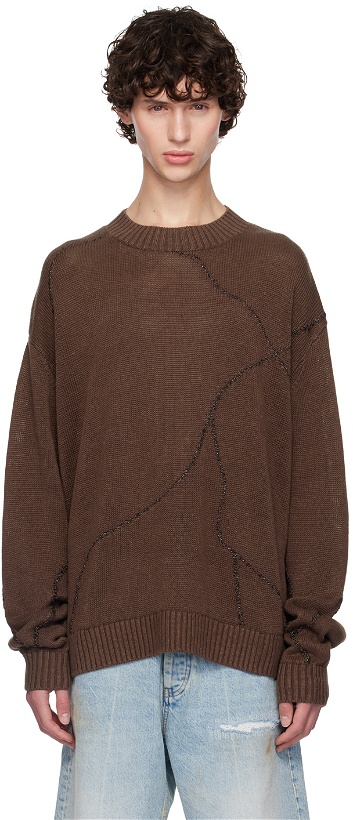 Photo: HOPE Brown Cracked Sweater