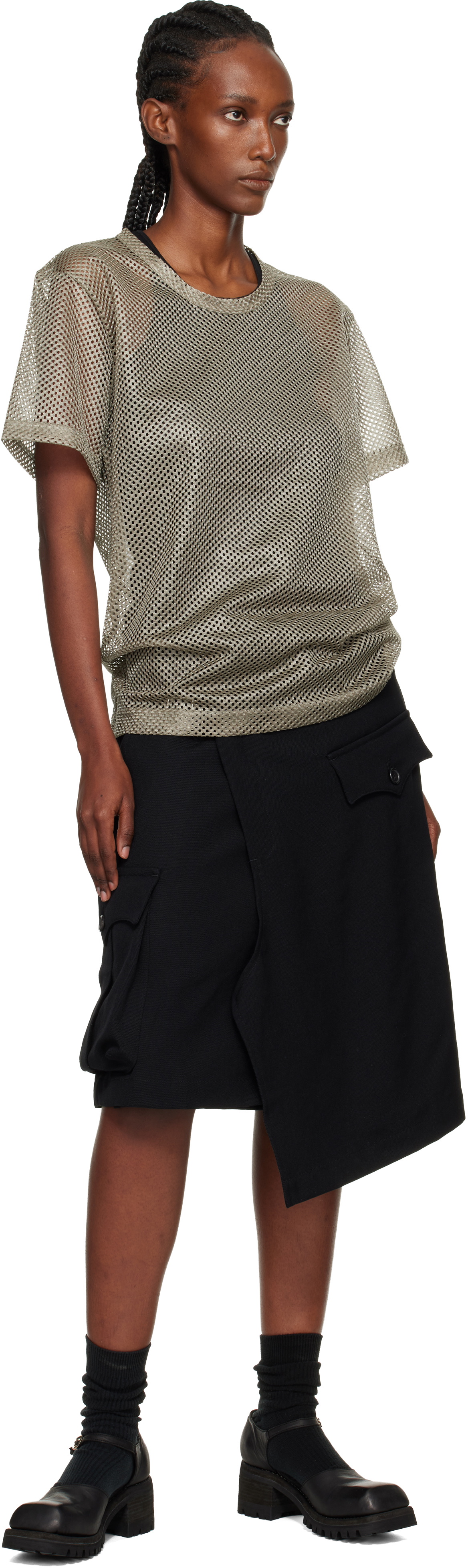Comme des Garçons Homme Plus Gray Mesh T-shirt