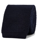 Brioni - 6cm Knitted Cashmere and Silk-Blend Tie - Blue