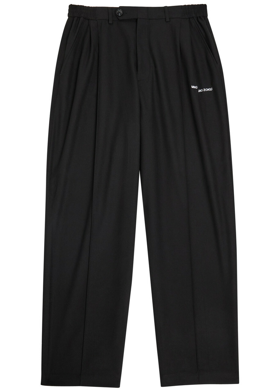 Mki Miyuki Zoku Logo Embroidered Straight-leg Woven Trousers Black