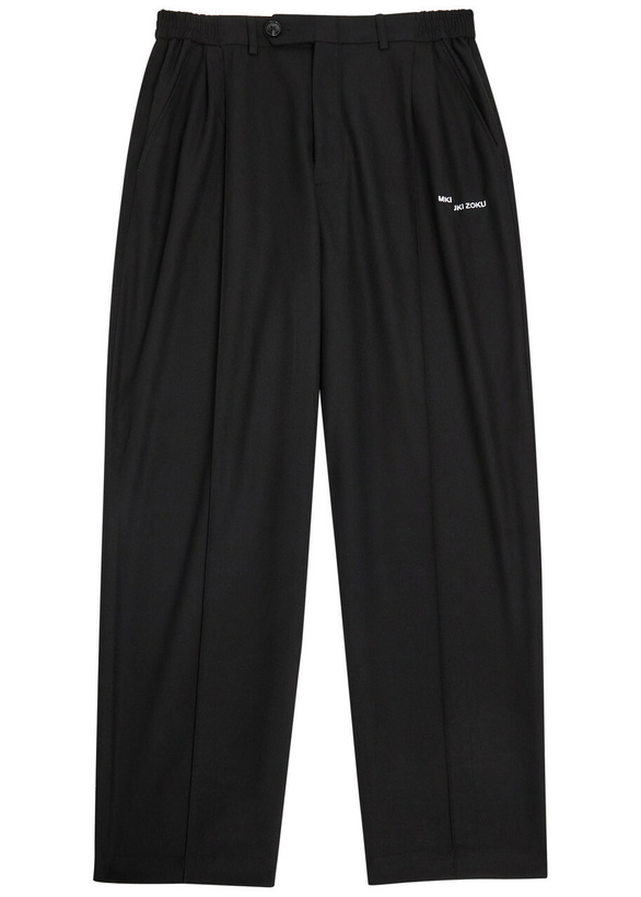 Photo: Mki Miyuki Zoku Logo Embroidered Straight-leg Woven Trousers Black