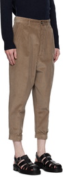 AMI Paris Khaki Carrot Oversized Trousers.