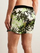 TOM FORD - Velvet-Trimmed Floral-Print Silk-Satin Boxer Shorts - Green