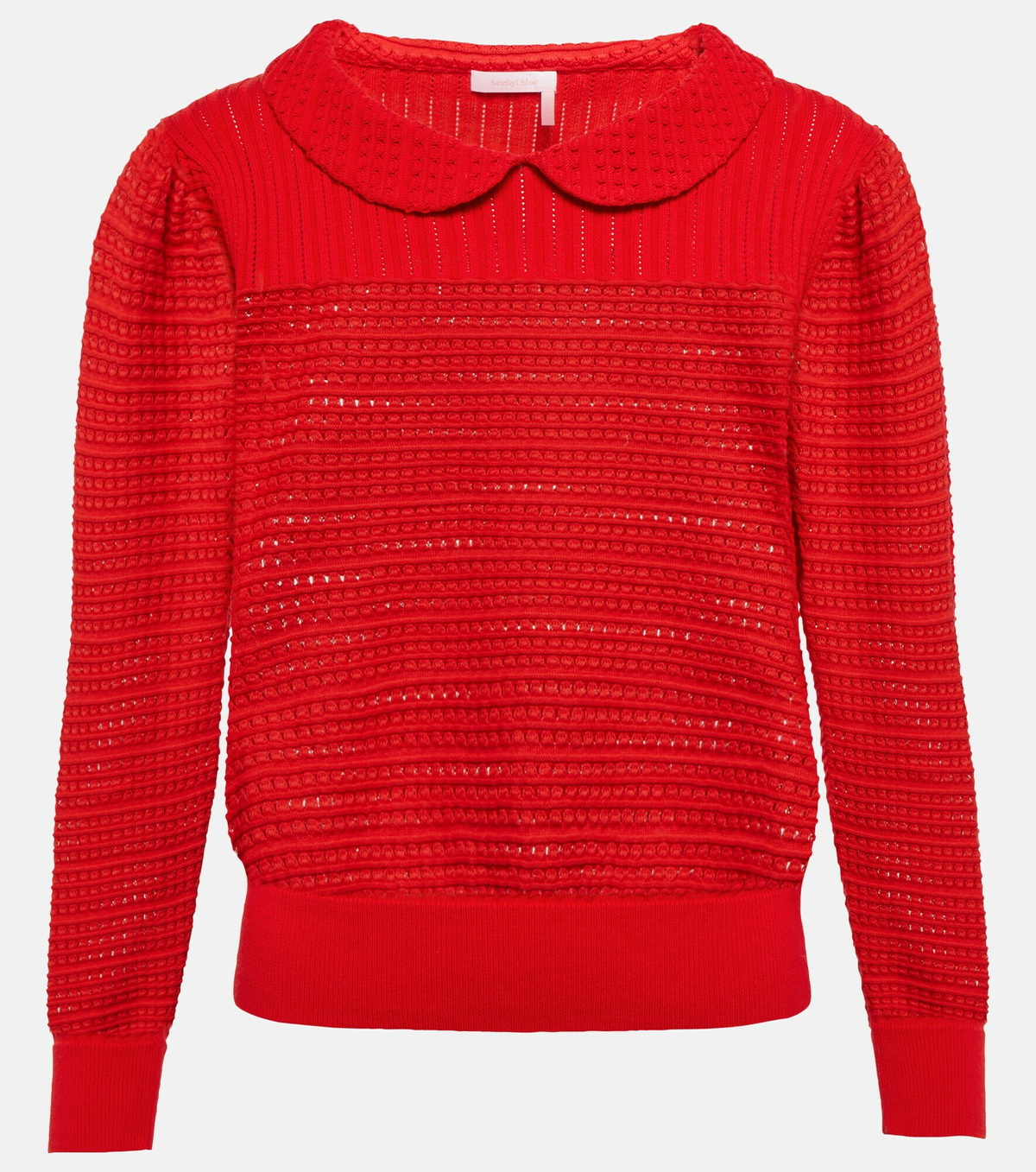 See By Chloe - Pointelle cotton knit top