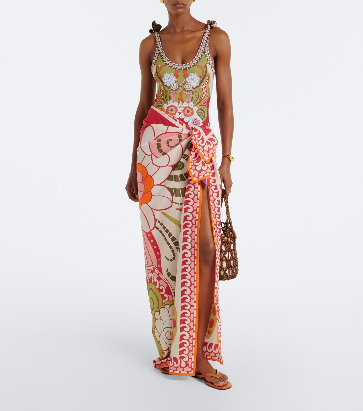 La DoubleJ Printed cotton beach cover-up