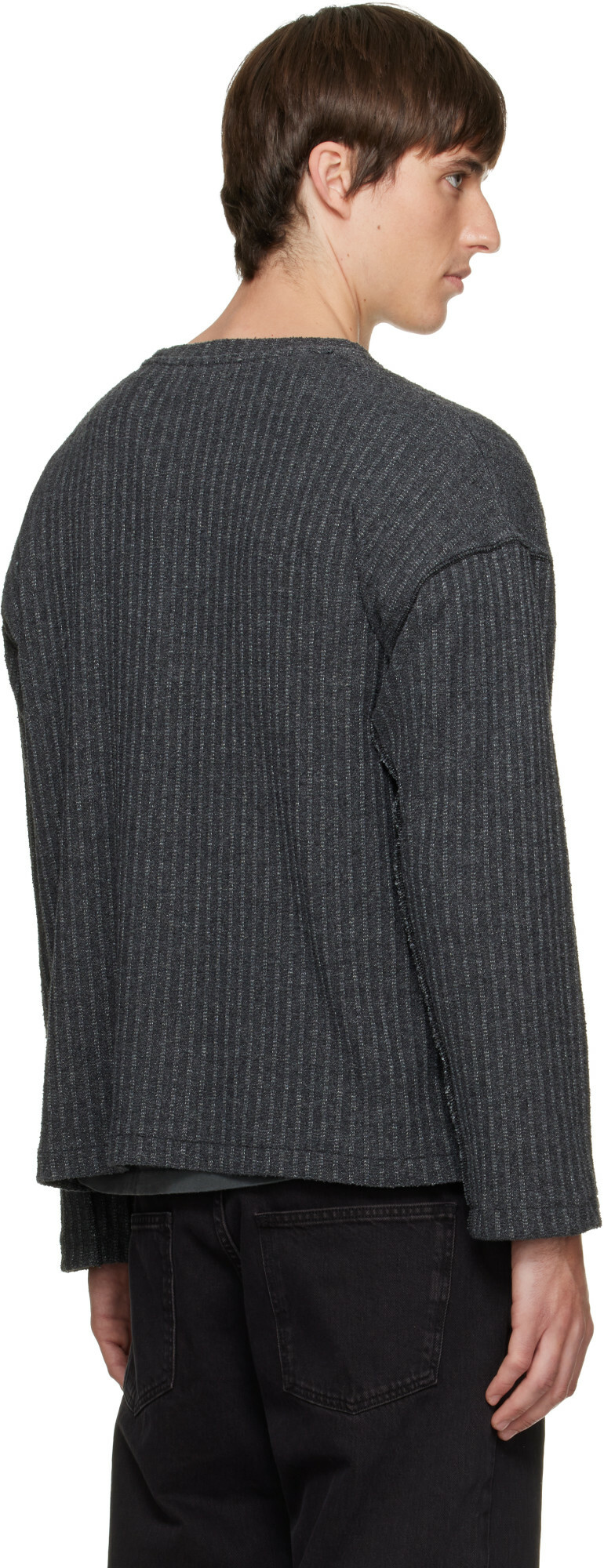 mfpen Gray Round Neck Sweater