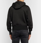 TOM FORD - Leather-Trimmed Jersey Zip-Up Hoodie - Black