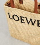 Loewe - Leather-trimmed raffia tote bag