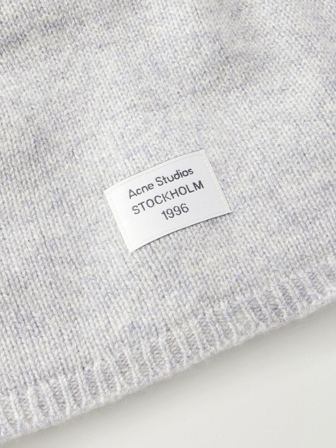 Acne Studios - Kassias Logo-Appliquéd Rib-Trimmed Cashmere Beanie - Gray