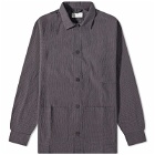 Universal Works Men's Ospina Fine Check Travail Overshirt in Navy