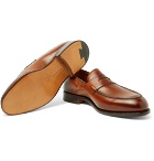Tricker's - Blair Burnished-Leather Penny Loafers - Men - Brown