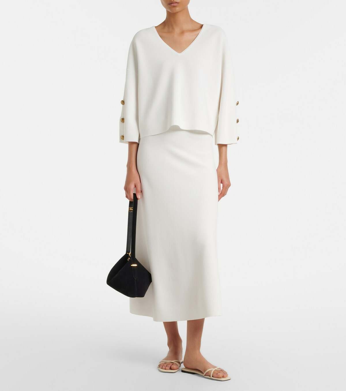 Max Mara Crêpe midi skirt