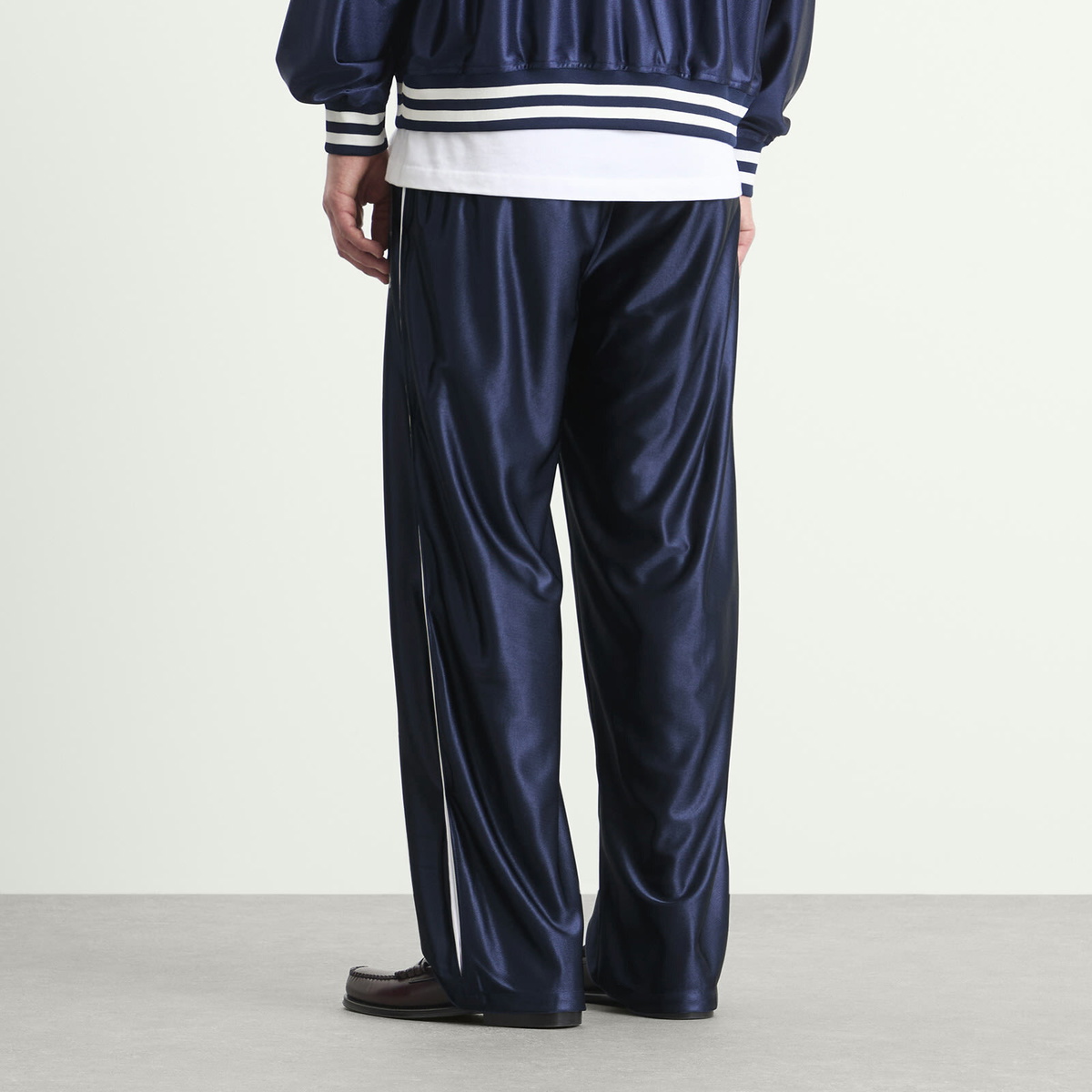 Needles Men's Sateen Track Pants in Navy