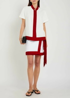 Liberowe Contrasting-trim Woven Mini Wrap Skirt White