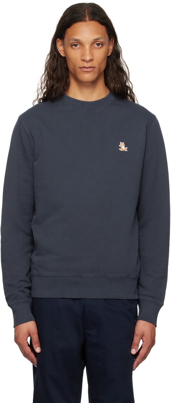 MAISON KITSUNE CHILLAX FOX PATCH スウェット L Maison Kitsuné Navy Chillax Fox Patch Sweatshirt Maison Kitsune
