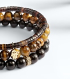 Sydney Evan Set of 3 14kt gold beaded bracelets with gemstones