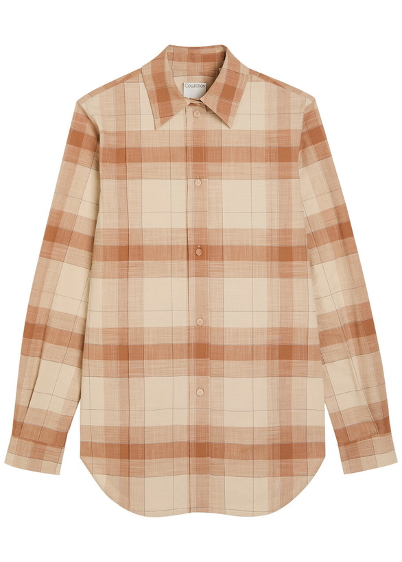 Photo: Calvin Klein Scarlett Checked Cotton Shirt Sand