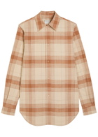 Calvin Klein Scarlett Checked Cotton Shirt Sand